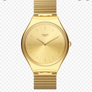 Swatch Skinlingot Quartz Gold Dial Men's Watch SYXG100GG